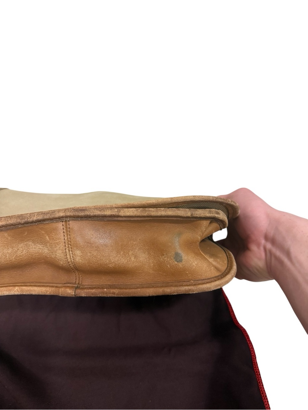 RARE Vintage Coach 70s Convertible Clutch Twill NYC Creed Leather Trim Used - Picture 4 of 16